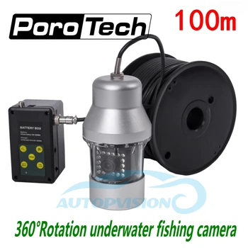 F08S 100m 낚시 카메라 수중 비디오 카메라, 소니 CCD 1000TVL 360 도 회전 낚시 카메라 18 led 어군 탐지기 시스템