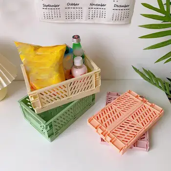 

1PC Creative Foldable Plastic Pen Case Makeup Cosmetic Organizer Pencil Stationery Storage Holder Basket Box Storage Deskto E2F2