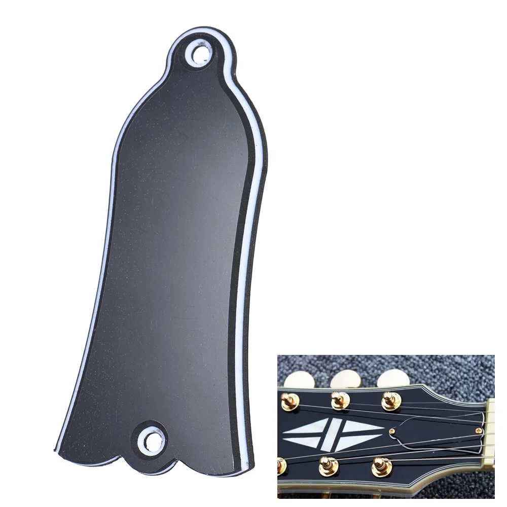 

2 Holes Bell-shaped PVC Truss Rod Cover Plate Scroll Plate for Gibson LP SG Flying V ES Guitar Black