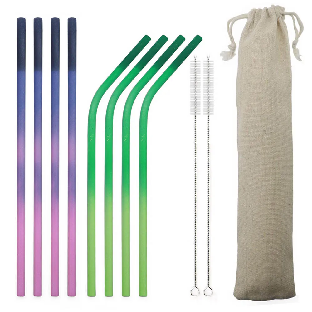 

Color Changing Drinking Straw Temperature Reusable Straw Metal Collapsible Straw 304 Stainless Steel Outdoor Straw for 20OZ/30OZ