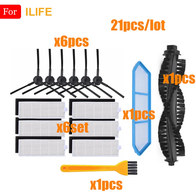 

Cleaner Parts For ILIFE Chuwi A4s A40 A6 Robot Vacuum Cleaner Parts Dust HEPA Filter Main Brush Side Brush Replacement Kits