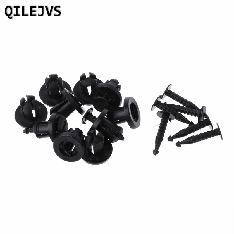 

QILEJVS 10 Pcs Car Bumper Fastener Trim Clip Rivets For Renault Clio Laguna Megane Espace