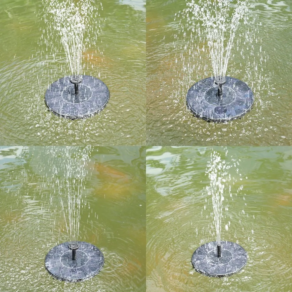 

Solar Power Water Fountain Pump Kit for Pool Garden Pond Watering Submersible Round Fountain Pump with Nozzles