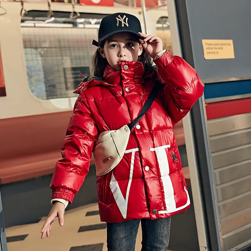 

Kids Winter Puffer Jacket Fashion Short Down Coat with Hoodie Girls Boys Outerwear 6 7 8 9 10 11 12 year