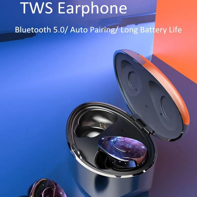 LEORY X1 TWS Bluetooth 5.0 Earphone HiFi Stereo Auto Pairing Bilateral HD Call Smart Touch Headset with 16H Super Charging Box