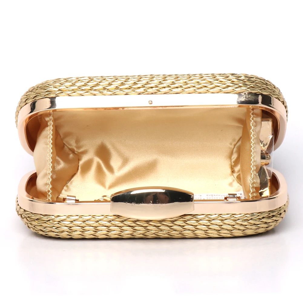 Elegant With Chain Ladies Bridal Purse Banquet Clutch Handbag Wedding Pouch Knitted Bag Fashion Evening Party Luxury