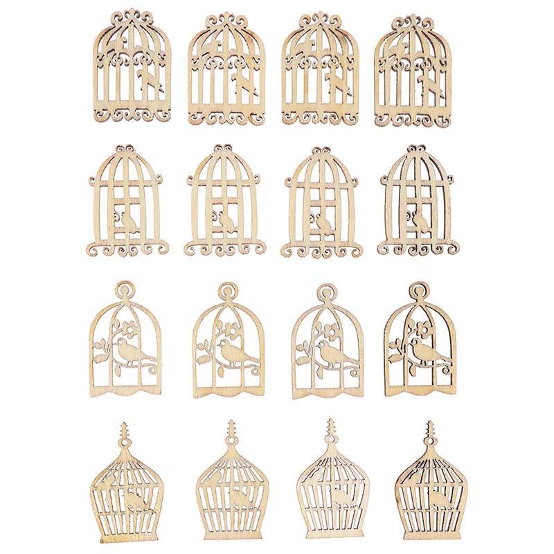 50 Pieces Wooden Bird Cage Home Wall Decorative Accessories Children And Adults Fun Gifts Room Decoration DIY Pendant | Дом и сад