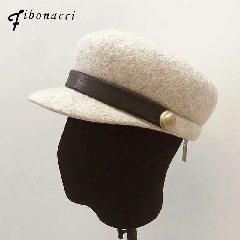 Fedoras Фибоначчи, высокое качество, модная шерстяная фетровая шляпа, искусственная кожа, украшение пояса, Женская Шляпа fedora, плоская верхняя часть, рыцарская шапка для конного спорта