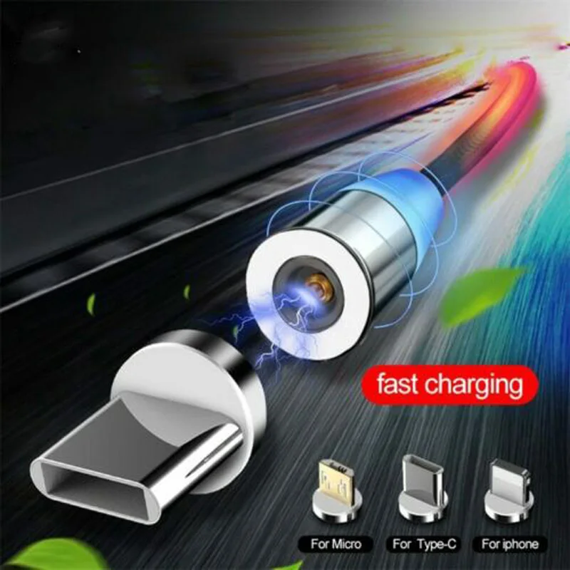 1 м нейлоновый Магнитный кабель для быстрой зарядки Micro USB Тип C iPhone Huawei Mate 30 Pro P30 P20