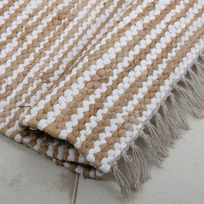 

Rug 100% Natural Cotton 2x3 Feet Hand Woven Area Rug Floor Mat Carpet Yoga Mat Rugs for Bedroom