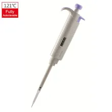 Micropette de pipeta autoclavável plus, canal único ajustável, pipeta de autoclavagem completamente esterilizável 121 (c), 1/pk