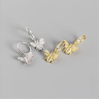 

Trendy clip earrings for women small bee shaped 925 silver earring ear buckle earlobe piercing fine jewelry party accessory gift