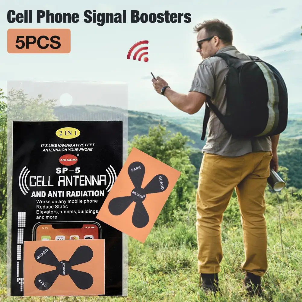 

5PCS Mobile Phone Signal Booster Radiation Protection Sticker SP-5 Smartphone Signal Enhancement Stickers Phone Signal Amplifier