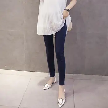 

maternity dresse Pregnant Women Solid Color Stretchy Slim Leggings Maternity Split Pants