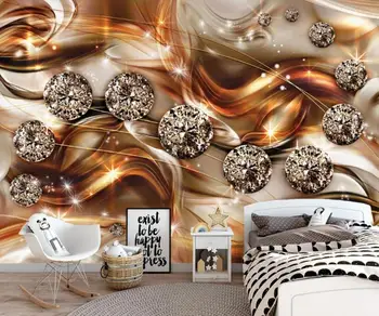 

CJSIR Custom Photo Wallpaper Mural Wall Sticker European Style 3D Precious Silk Diamond Living Room TV Background Wall Decor