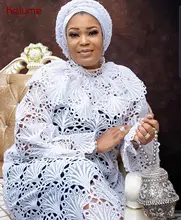 Kalume Guipure Lace Fabric White 5 Yards 2021 African Nigerian Water Soluble Lace Fabric For Diy Sew Dress Party Wedding F1799