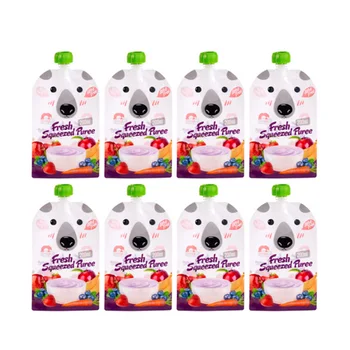 

8pcs Easy Clean Nozzle Space Saving Reusable Double Zipper Food Pouch Storage Organizer Portable Waterproof Baby Feeding Travel