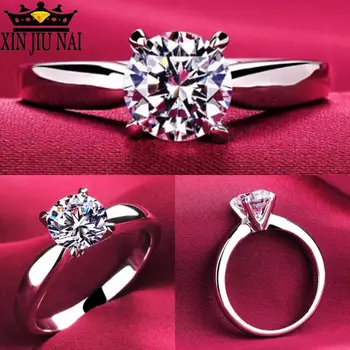 

High AAAAA Zircon Quality 1.2ct Rose Gold Color Large CZ Zircon Stone Rings Top Design 4 Prong Bridal Wedding Ring For Women