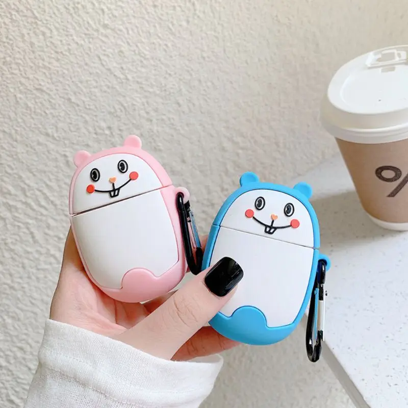 Милый защитный чехол для мыши силиконовый чехол с карабином для Airpods 1/2 H37E