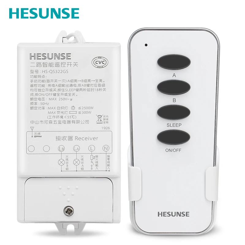 Hesunse Новый беспроводной пульт дистанционного управления 433 МГц 85 250 В 1 4