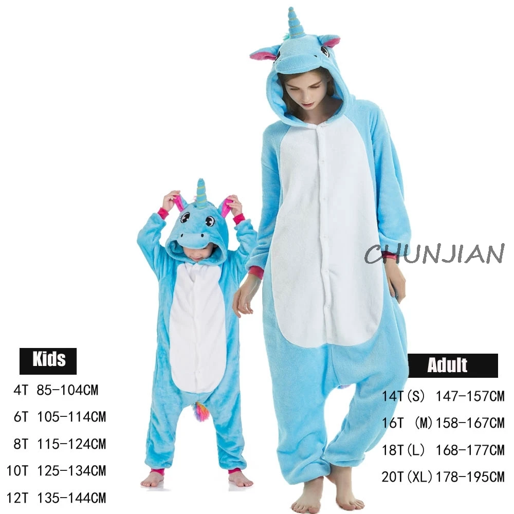 LA13 animal Unicorn Pajama Adult Animal Cat Onesie Women Men Couple Winter Pajamas Suit Nightie Sleepwear Flannel Homewear - Цвет: LA13