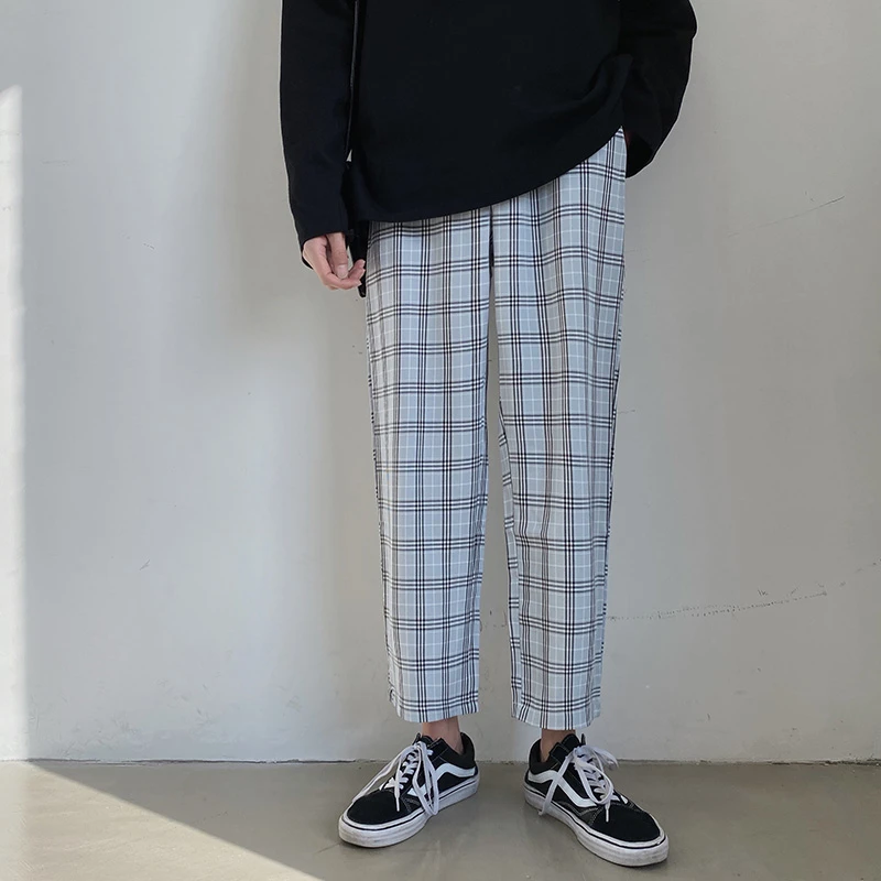 drawstring plaid pants
