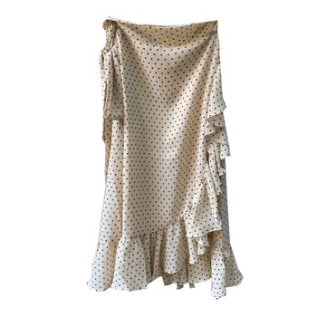 

Women Skirt Dotted Skew Lace Aesthetic Style Half Skirt
