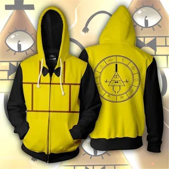 

Gravity Falls Cosplay Costume 3d Digital Printing Hoodie Sweatshirt Bill Cipher Anime Women Men Couple Hood Top Clothing Jacket