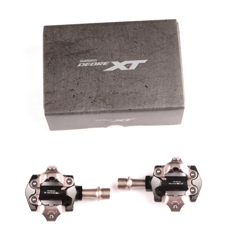 Tanie Shimano Deore XT PD M8100 PD M8120 Race SPD pedał MTB pedały do rowerów górskich z SM SH51 knagi