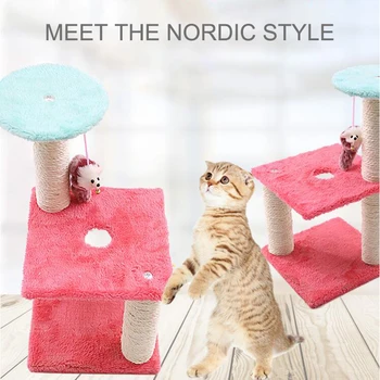 

Cat Tree Scratcher Funny Animal Scratching Post Toys Jumping Climbing Tree Frame Toys Pet House Activity Protecting Furniture