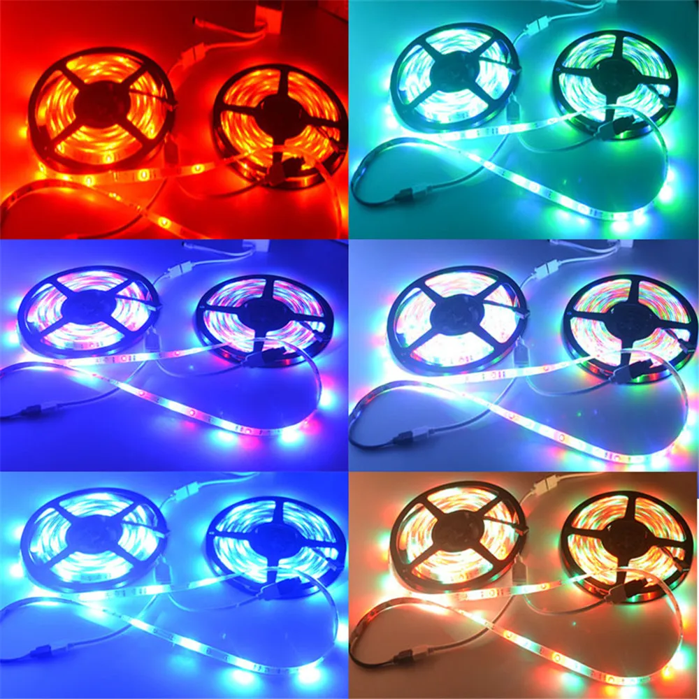 Светодиодная лента 12 в RGB Водонепроницаемая tira ruban Гибкая неоновая лампа для вечерние лампа для декорации на свадьбу SMD 2835 полосы 5 м 10 м