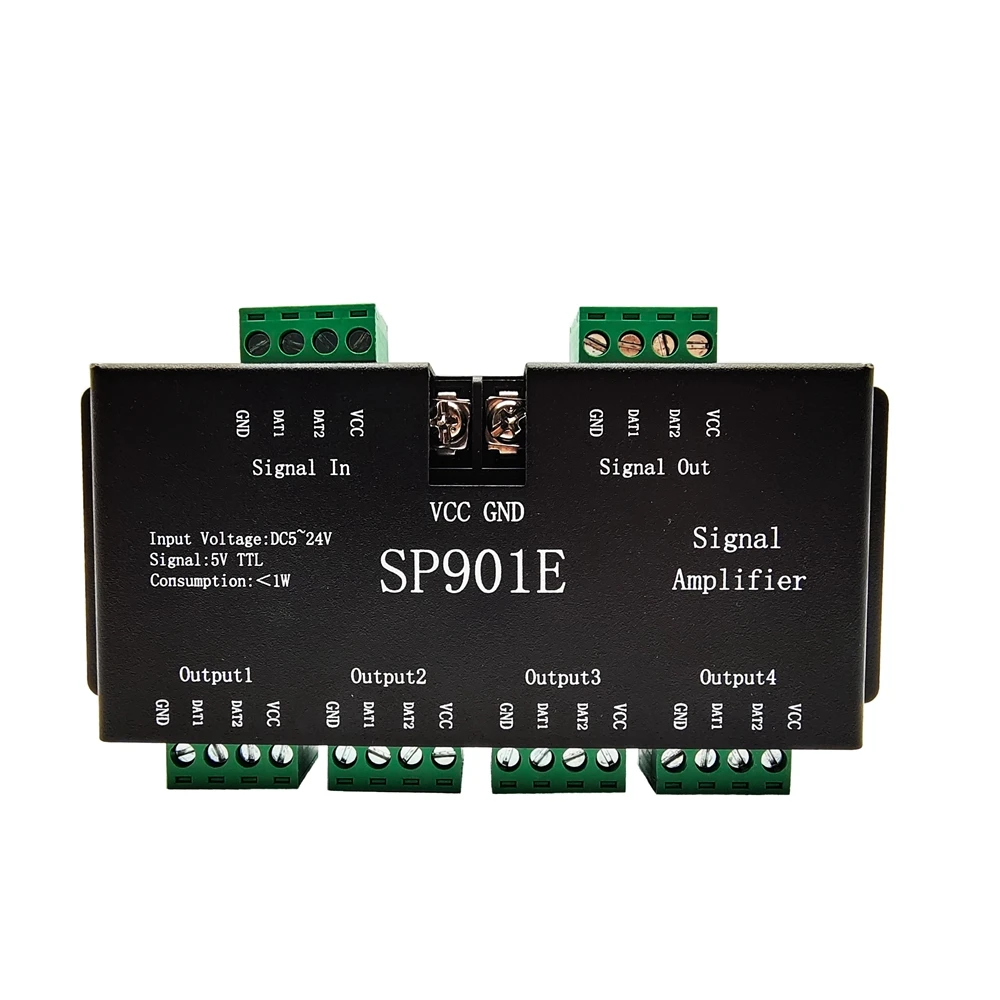 Write a report Refund sweet SP901E SPI Signal Amplifier Signal Repeater DC5 24V For WS2812B WS2811  WS2815 Individually Addressable Pixel RGB LED Strip Light|RGB Controlers| -  AliExpress
