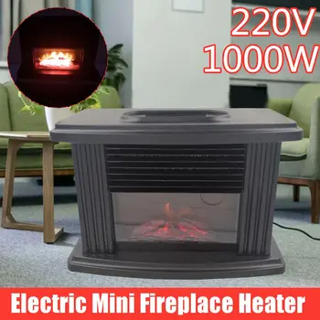 

1000W Portable Desktop Electric Fireplace Heater with Log Flame Effect Warm Air Heater With Overheating Power Off Protection