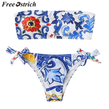 

Free Ostrich Sexy Lingerie Women Underwear Vintage Flower Bandeau Biquini Set Push Up Bra Low Waist Panties Bra And Panty Set