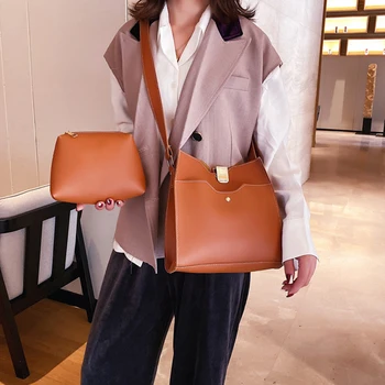 

2020 New Women's Bag Casual Large Capacity Ladies Single Shoulder Messenger Bag Fashion Solid Color Lady Composite Bags