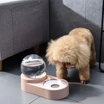 

Round Pet Automatic Drinking Fountain Pink Dogs Water Fountain Cat Kitten Pets Water Dispenser Drinking Bowl