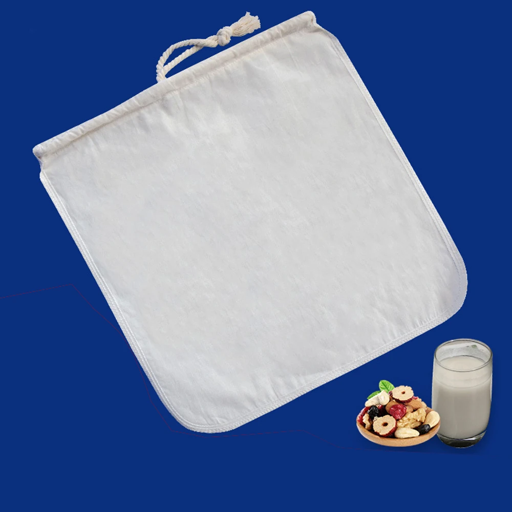 

2pcs Reusable Cotton Filter Bag Fine Mesh Food Grade Organic Cotton Cloth Food Coffee Strainer Kitchenware