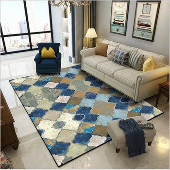 

AOVOLL European Abstract Geometric Moroccan Style Area Rug for Living Room Rugs and Carpets for Home Living Room Floor Mat