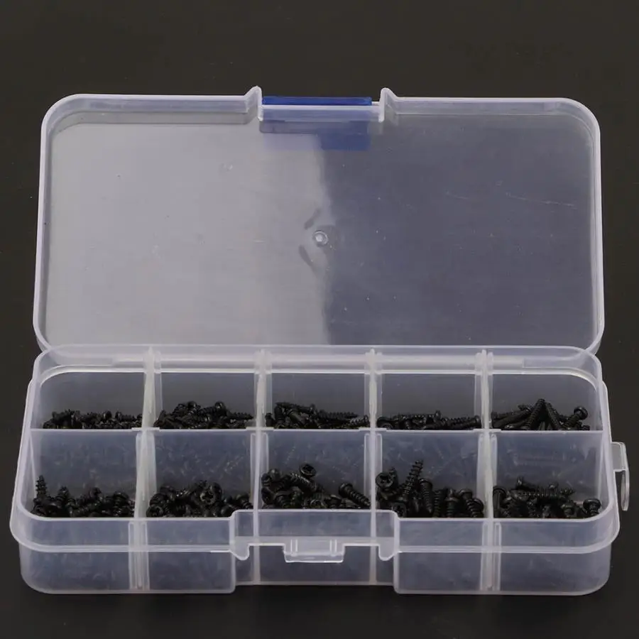 520PCS M2 M2.6 Black Carbon Steel Self-tapping Screws Woodworking Fastener self tapping screw