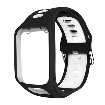

For Tomtom Spark Runner2/3 Smartwatch Replacement Strap Official Pattern Black Buckle Sports Replacement Wristband