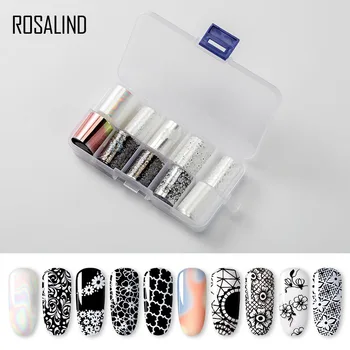 

ROSALIND Nail Sticker Transfer Nail Art Sticker New Year 2.5cm*100cm Holographic Nail Decorations Stickers Design With Box
