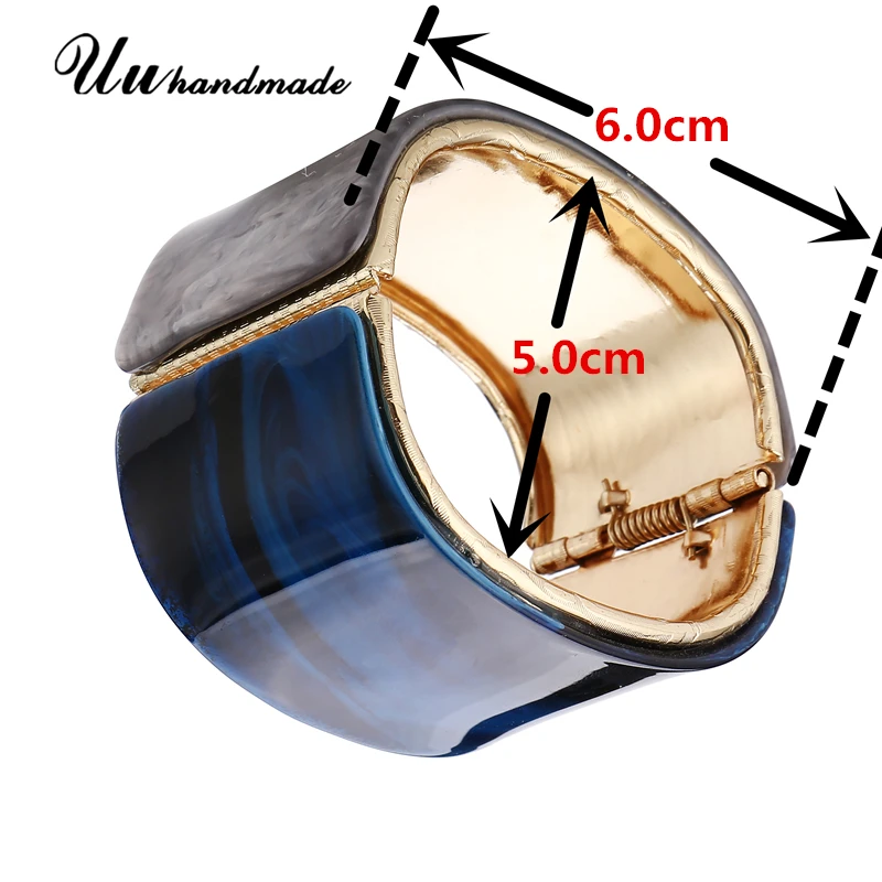 Новый дизайн браслеты манжеты и Обручи из акрилового сплава для женщин гладкий