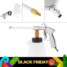 Пистолет-распылитель 1 л ручной пневматический моющий чистящий пистолет с пластиковым поролоновым горшком и прямой головкой для очистки корпуса автомобиля
