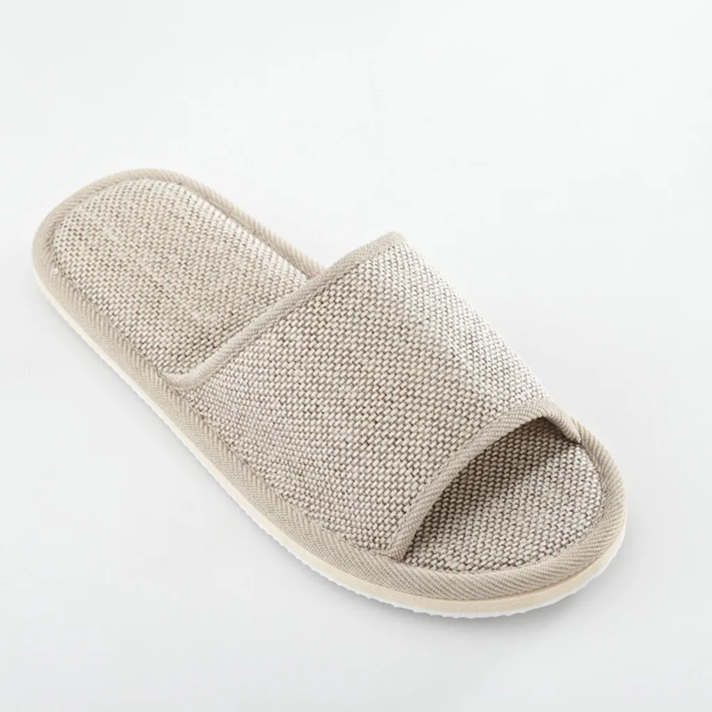 Womens Mens Shoes Natural Flax Home Slippers Indoor Floor Shoes Silent Sweat Slippers For Summer Women Sandals Slippers#YY