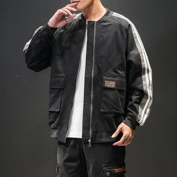 

M-5XL Mens Jackets And Coats Streetwear Bomber Jacket Men Windbreaker Fashions Clothes 2019 Autumn Loose Male Coat