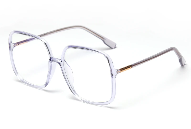 light purple frame Peekaboo черные TR90 большие очки Квадратные женские прозрачные линзы мужские ретро оптические очки прозрачные зеленые аксессуары - Цвет оправы: light purple frame