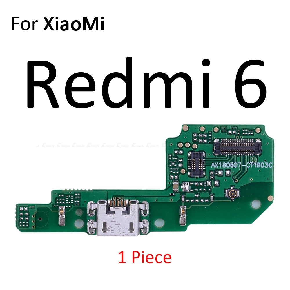 Соединительная плата для зарядки, гибкий кабель с микрофоном для XiaoMi PocoPhone F1 Redmi Note 7 6 5 Pro Plus 7A 6A S2 - Цвет: For Redmi 6