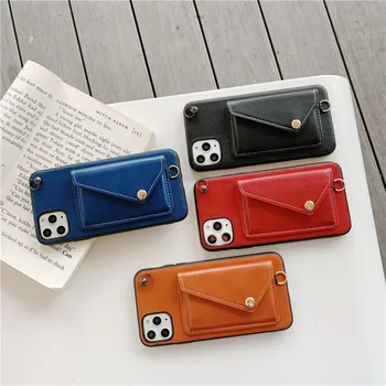 

pu leather crossbody strap cell phone case coin pocket card slot phone cover for iphone 11 pro max xs max xr xs x 7 8 plus