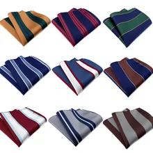 

Fashion Top Silk Pocket Square Striped Suit Tie for Men Vintage Retro Handkerchief 25*25CM Wedding Towel Mans Hankies