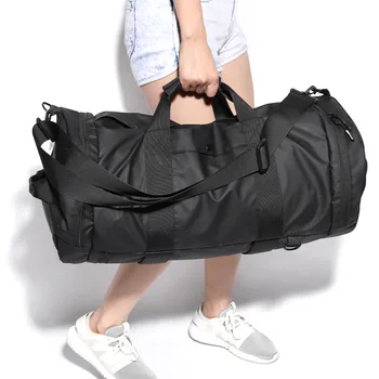 

New Large Capacity Travel Bags Waterproof PVC Duffle Handbag Sports Gym Bag With Shoes Pocket Multi-pocket Shoulder Bag XA347F